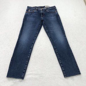 AG Adriano Goldschmied Prima Ankle Jeans Womens 29 R Blue Raw Hem AG-ED
